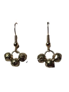 Bell earrings handmade gold tone